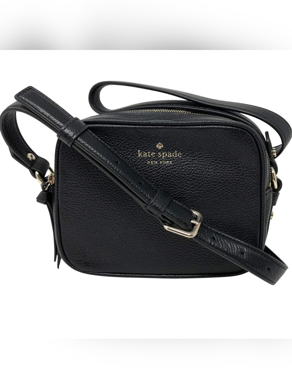 EUC Kate Spade Pyper Mulberry Street Crossbody Bag Black Pebbled Leather
